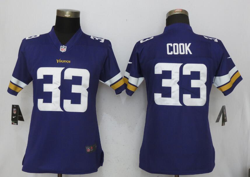 Women Minnesota Vikings #33 Cook Purple Nike Vapor Untouchable Limited NFL Jerseys->women nfl jersey->Women Jersey
